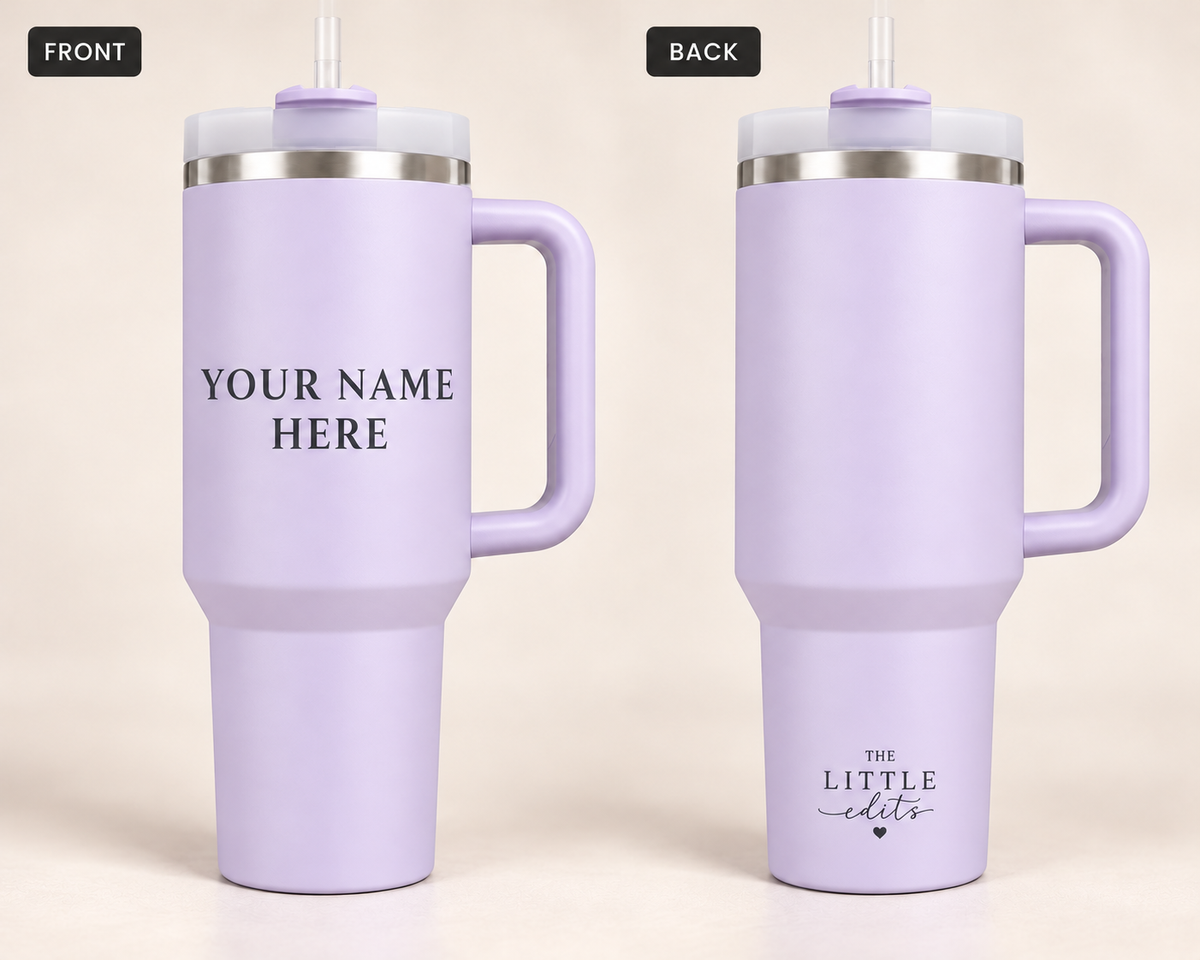 Personalized 40 oz Tumbler with Handle & Straw