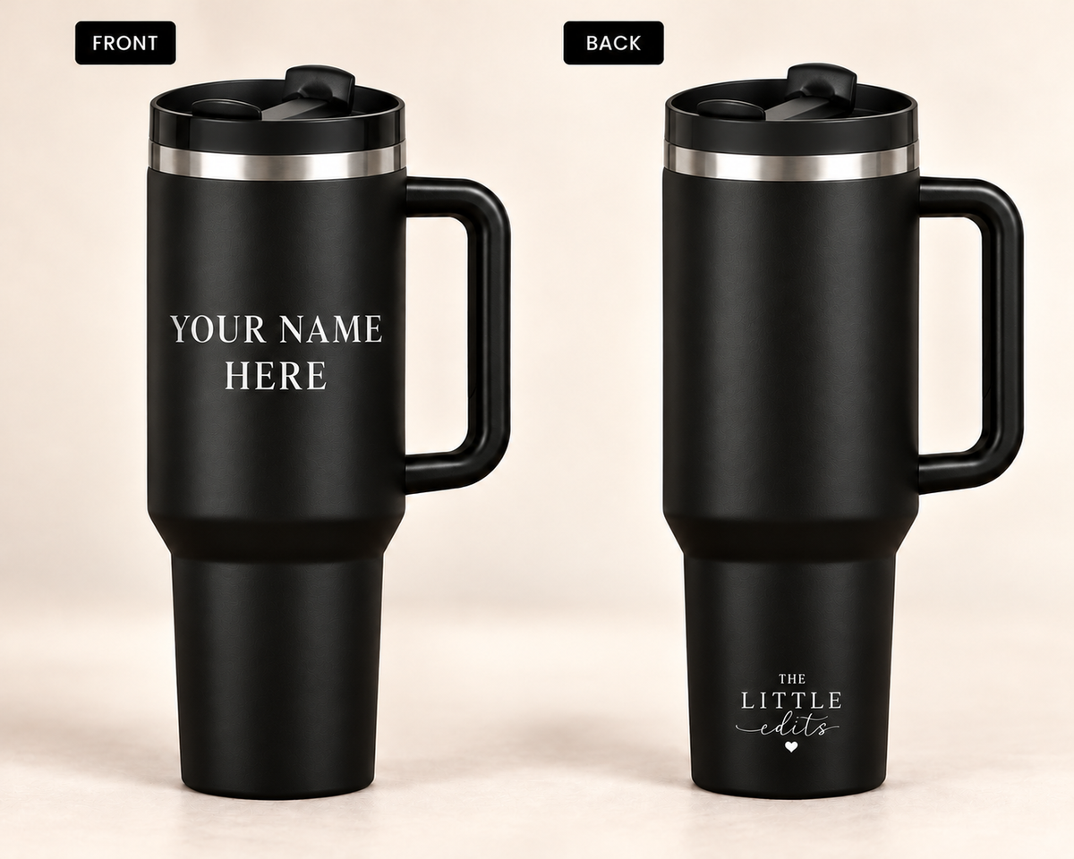Personalized 40 oz Tumbler with Handle & Straw
