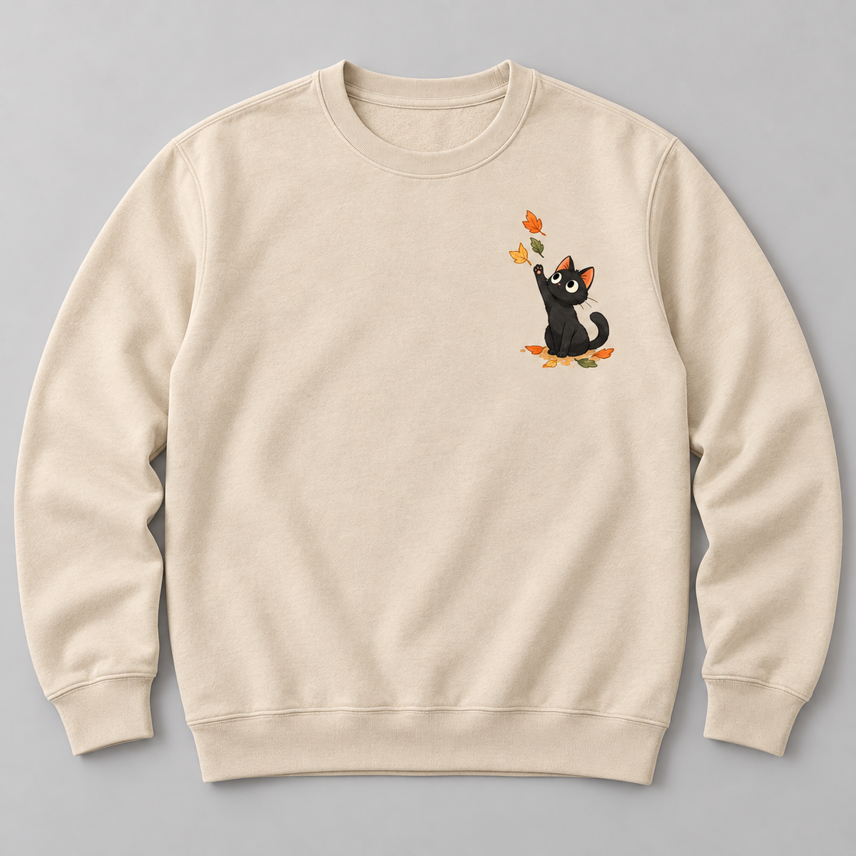 Black Cat & Autumn Leaves Sweatshirt